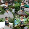 Fishing Gnome Statue Figurine Resin Dwarf Sculpture Home Garden Decor Ornament