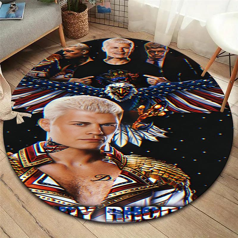

Cody Rhodes,WWE Round Area Rug,Carpet Rug for Living Room Bedroom Sofa Playroom Decor,Non-slip Floor Mat 80cmx80cm