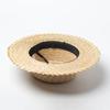 Spring and summer new fashion pattern wavy edge straw straw flat top top hat, webbing decorative sunshade beach flat top straw hat