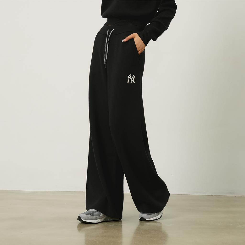 New MLB MLB Preppy Style Collection New York Yankees Knitted Sports Pants Women's Black 3FPTV0344-50BKS