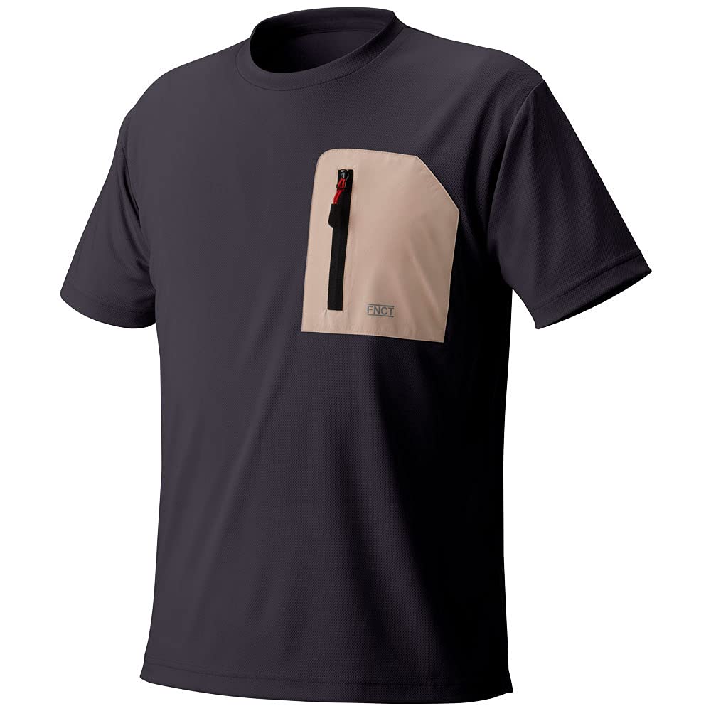 

FNCT Летняя одежда Прохладная на ощупь Антибактериальная Защита от УФ-лучей Ткань DRY touch Влагоотводящая Быстросохнущая Карман на молнии Черная S [IRIS OHYAMA] Футболка чёрный