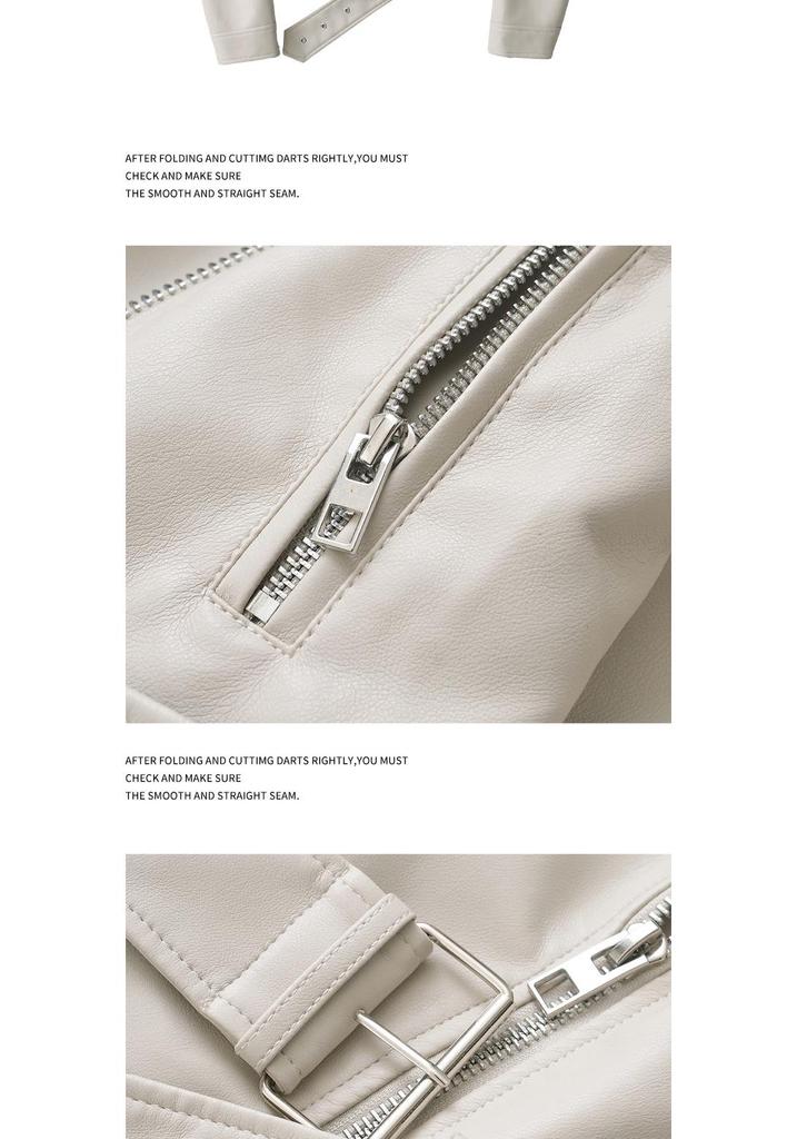 Giacca da Donna Bicolore Distressed in Ecopelle PU con Revers, Taglio Ampio, Stile Europeo e Americano, 2025