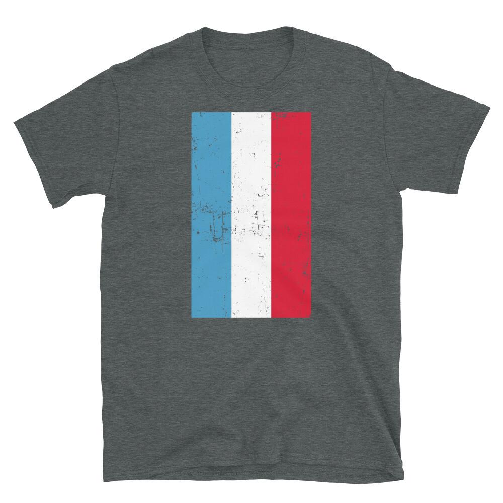 Grand Duchy of Luxembourg Europe Distressed Flag Short-Sleeve Unisex T-Shirt