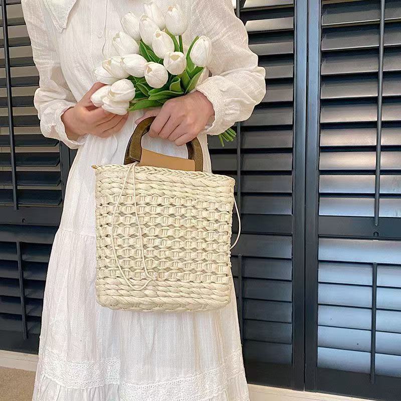 New Straw Woven Bag, Summer Versatile Handbag, Woven Bag, Large Capacity Travel Beach Bag, Single Shoulder Crossbody Bag