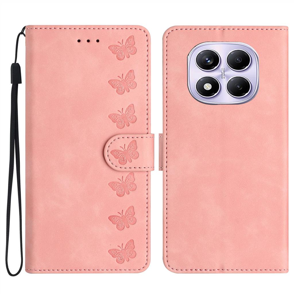 For Xiaomi Redmi Note 14 Pro 4G Case Imprinted Butterfly Leather Wallet Phone Cover