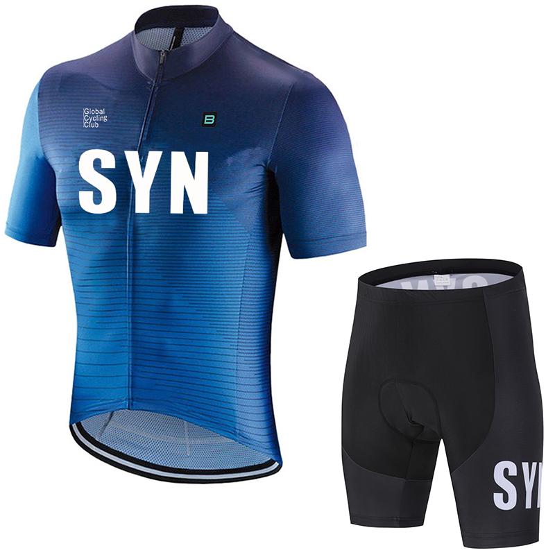 

2026 SYN Cycling Sports Shirt Short Set Men s Cycling Top Cycling Shorts Road Cycling Jersey Cycling Bib Sponge Cushion Shorts XXL золотий