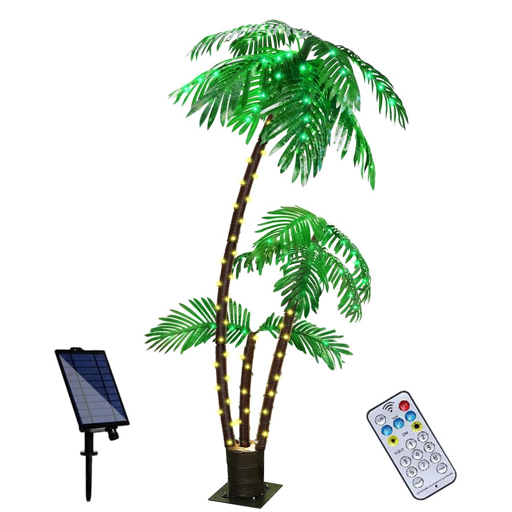 

Светодиодная пальма садовая, светодиодная уличная искусственная рождественская елка, солнечная пальма, уличное украшение для шеста, бассейна, тропической вечеринки, рождественские огни в саду