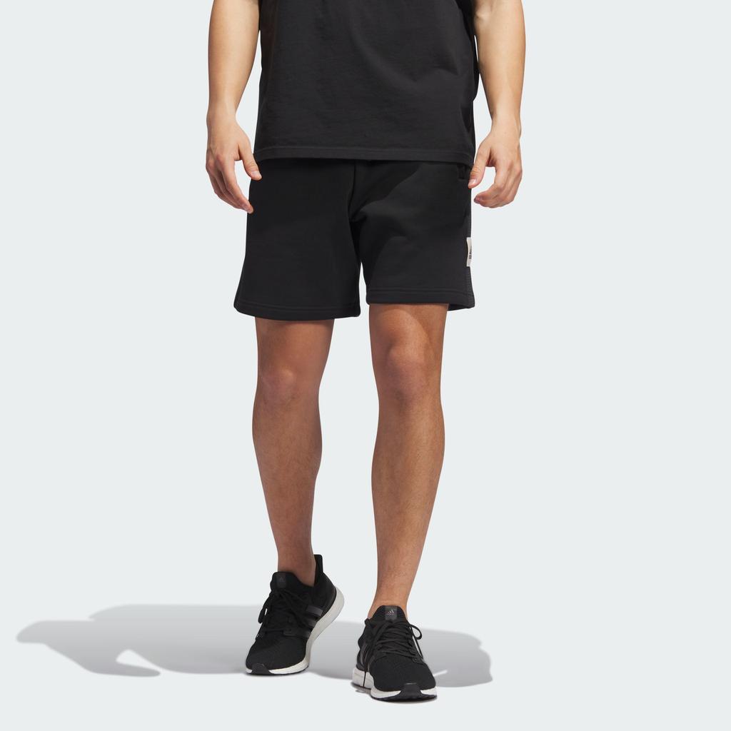 Adidas All Season Fleece Shorts With Solid Color Logo Men Shorts Black IK2129
