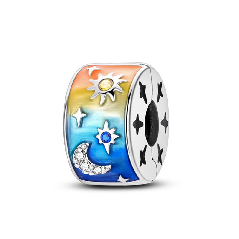 Sweet Romance 925 Silver Rainbow Unicorn Charms Beads Fit 3mm Bracelets DIY Jewelry Making Shining Dreamy