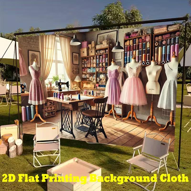 2D Tailor Studio Backdrop Fashion Workshop Photography Booth