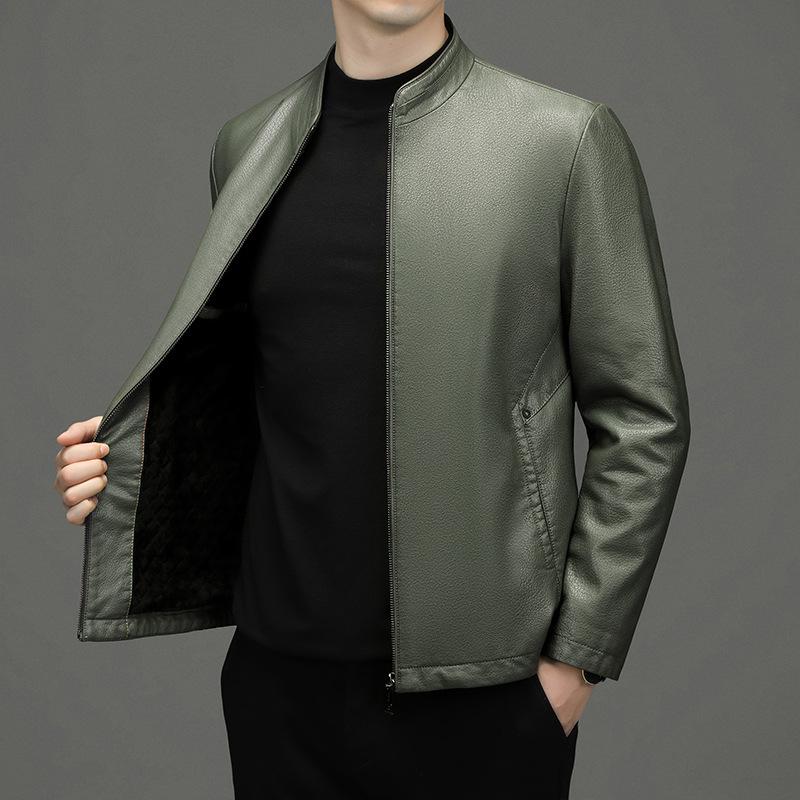 Herren Luxus Lammlederjacke - High-End Koreanischer Stil, Einfache Business Oberbekleidung in Schwarz