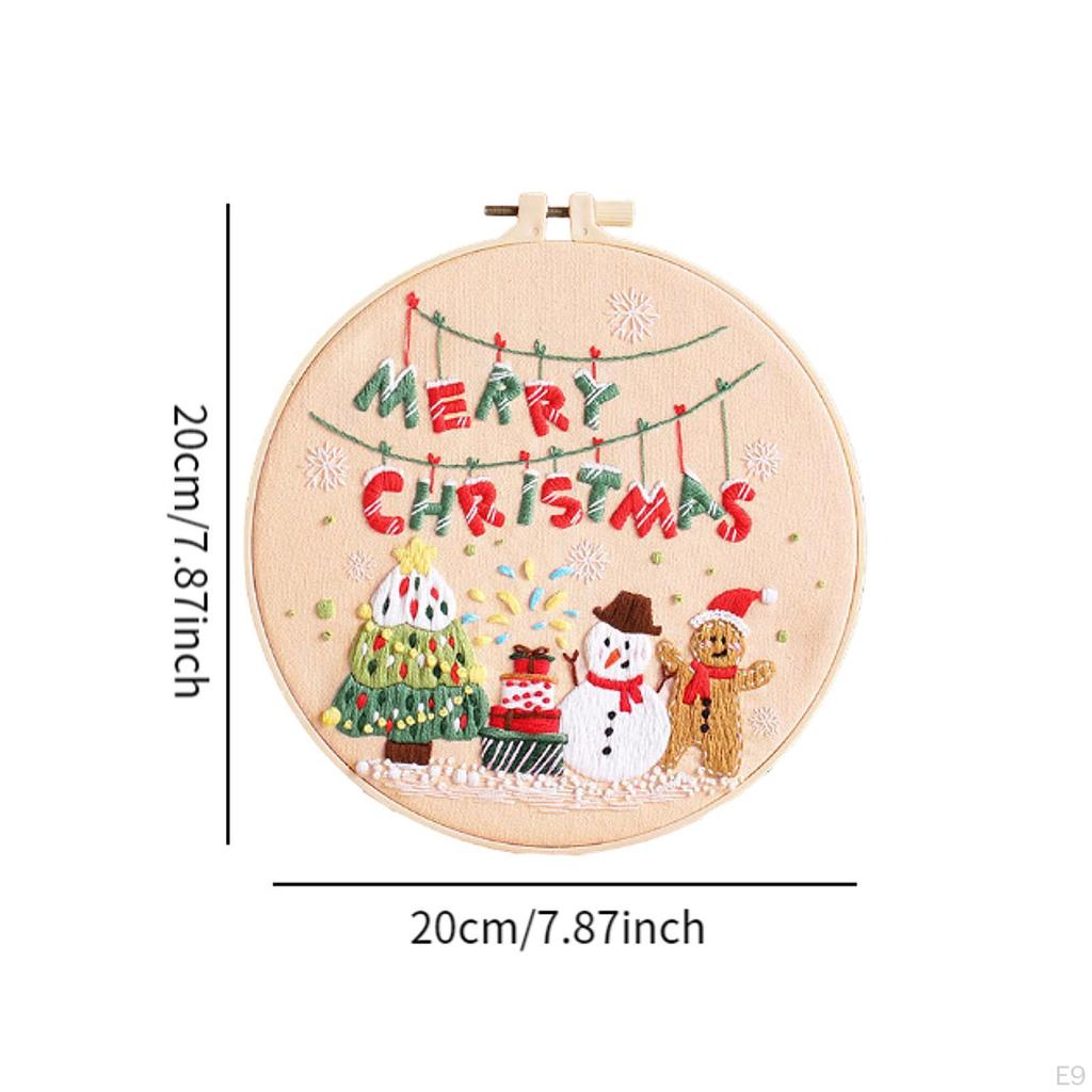 Christmas Embroidery Kit Craft Set Material Package Needlepoint Cross Stitch Kits for Beginners