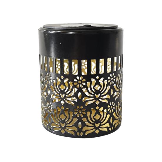 Outdoor Floral Solar Light Metal Solar Powered Deck Step Wall Light Waterproof Fence Light for Garden Patio Backyard Decoration