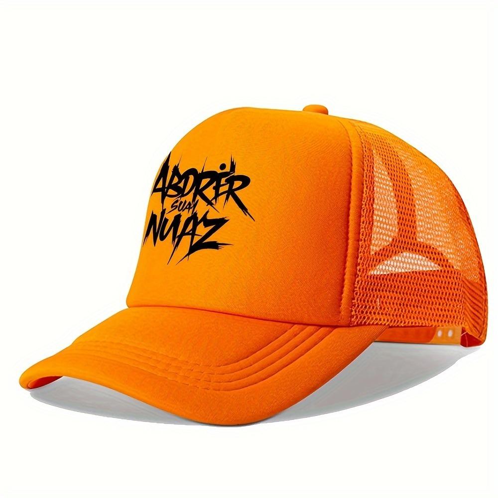 1 fashionable letter printed multifunctional baseball cap with adjustable buckle truck cap, suitable for cycling оранжевый