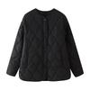 Schwarze Steppjacke Damen Gepolsterte Übergangsjacken Langarm Wintermantel Damen Oberbekleidung