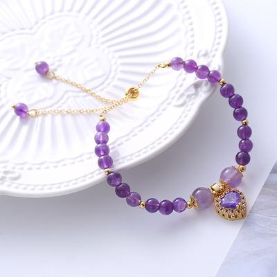 Adjustable Natural Amethyst Bracelet  Bangles Women Fashion Jewelry Accessories Gift