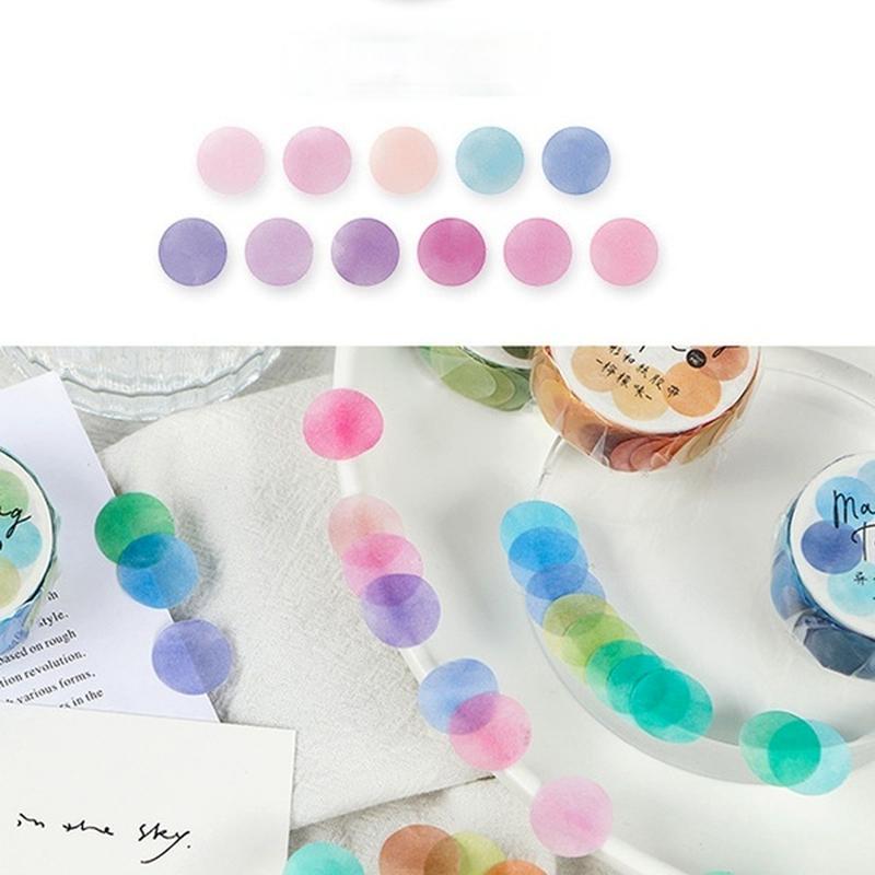 2 Rollen 14*14mm Hartbonbon Punktfarbe Washi Journaling Schreiben Erinnerung Washi Tape Deko Geschenk Etikett Ins Abdeckbänder Leicht zu reißen