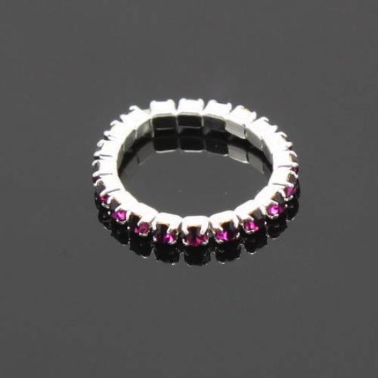 12 Pcs/Pack Elastic Rhinestone Decor Toe Rings Mixed Color Feet Jewelry Charms