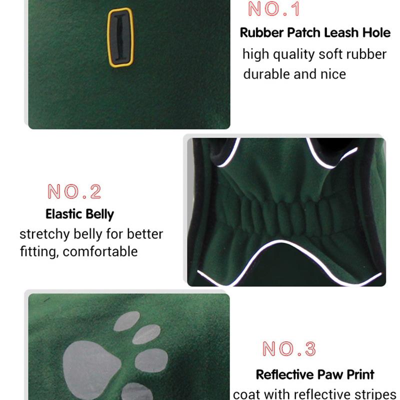 Fleece-Hundejacke, Frühling, warme Hundekleidung für kleine, mittelgroße und große Hunde, reflektierend, winddicht, Outdoor-Haustiermantel, elastischer Bauch, Corgi