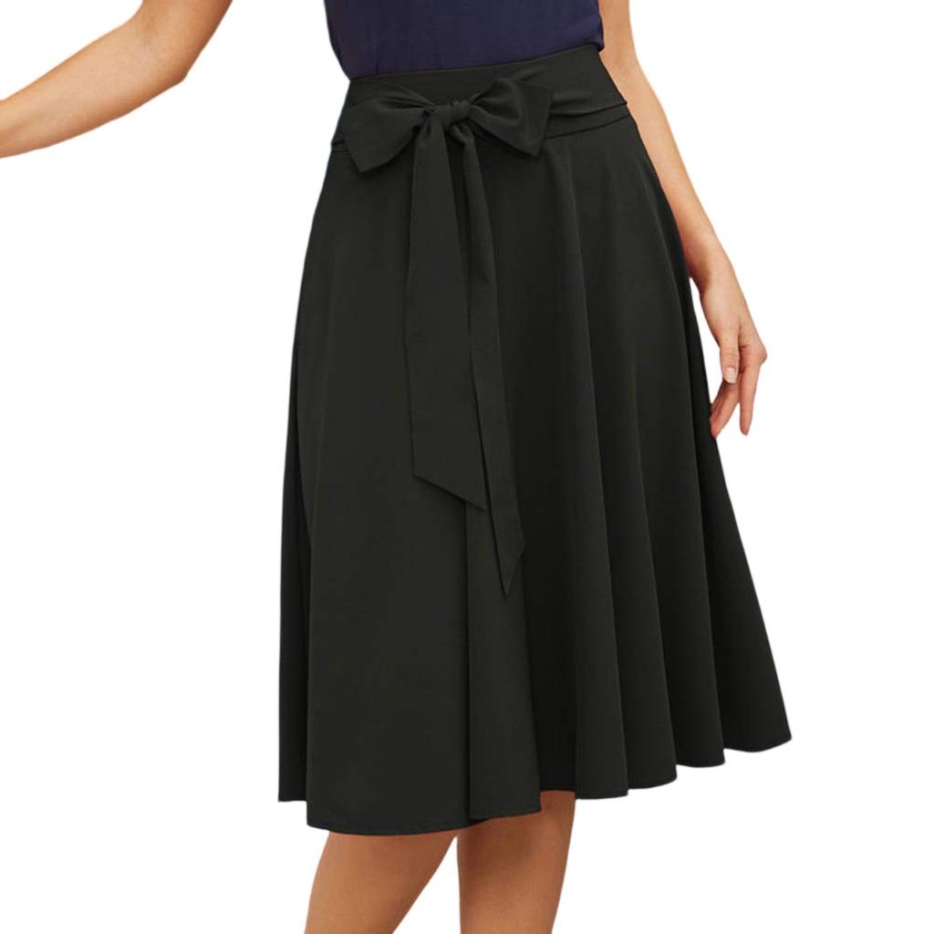 Fustă A-line cu talie înaltă pentru femei, cu buzunare, fustă midi evazată de skater, fustă vintage