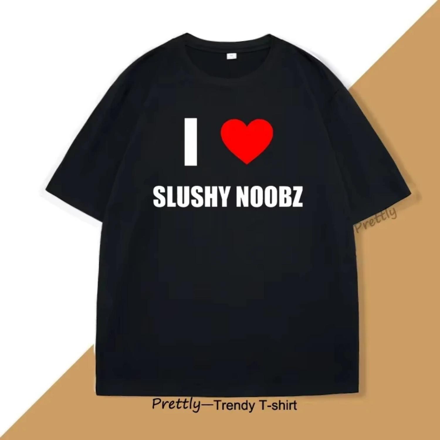 

Summer I Heart Slushy Noobz Fan Merch Tshirt Heavy Short Sleeve Tee Women Harajuku Breathable Funny Fashion Clothing Women Tops XXXXXL чорний