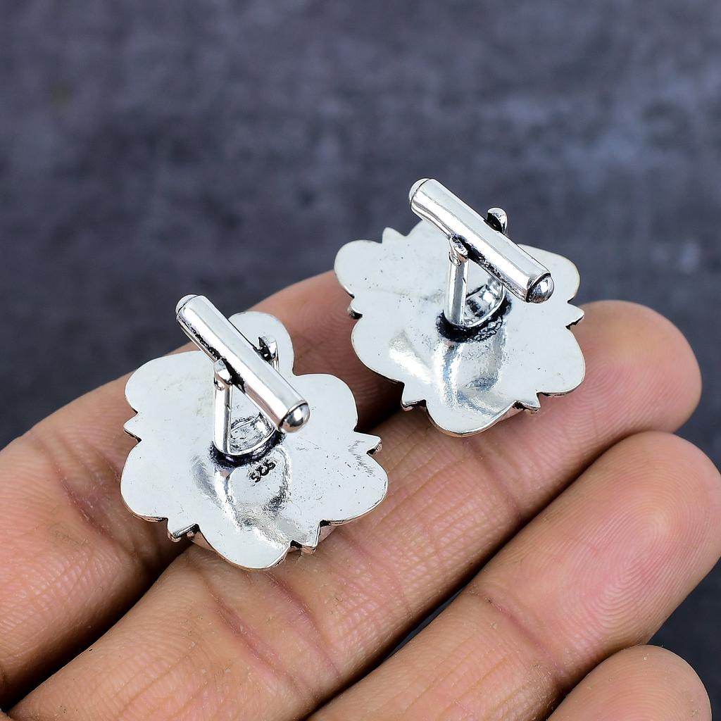 Ammonite Fossil Handmade 925 Sterling Silver Cufflinks F8f40
