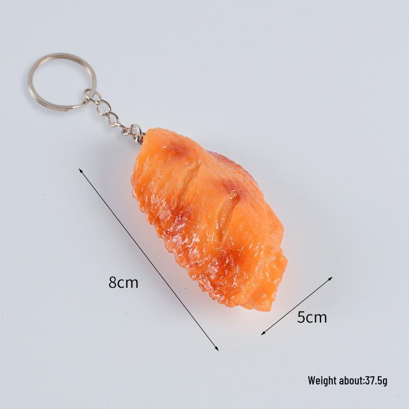 Simulated French Fries & Fried Chicken Keychain - Food Model Props and Toys