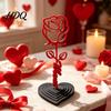 Romantic Rose Decoration And Heart Sculpture 3D Printed Red Ornament Mom Stem Detachable Flower Statue Mother's Day Birthday Gift for from Daughter