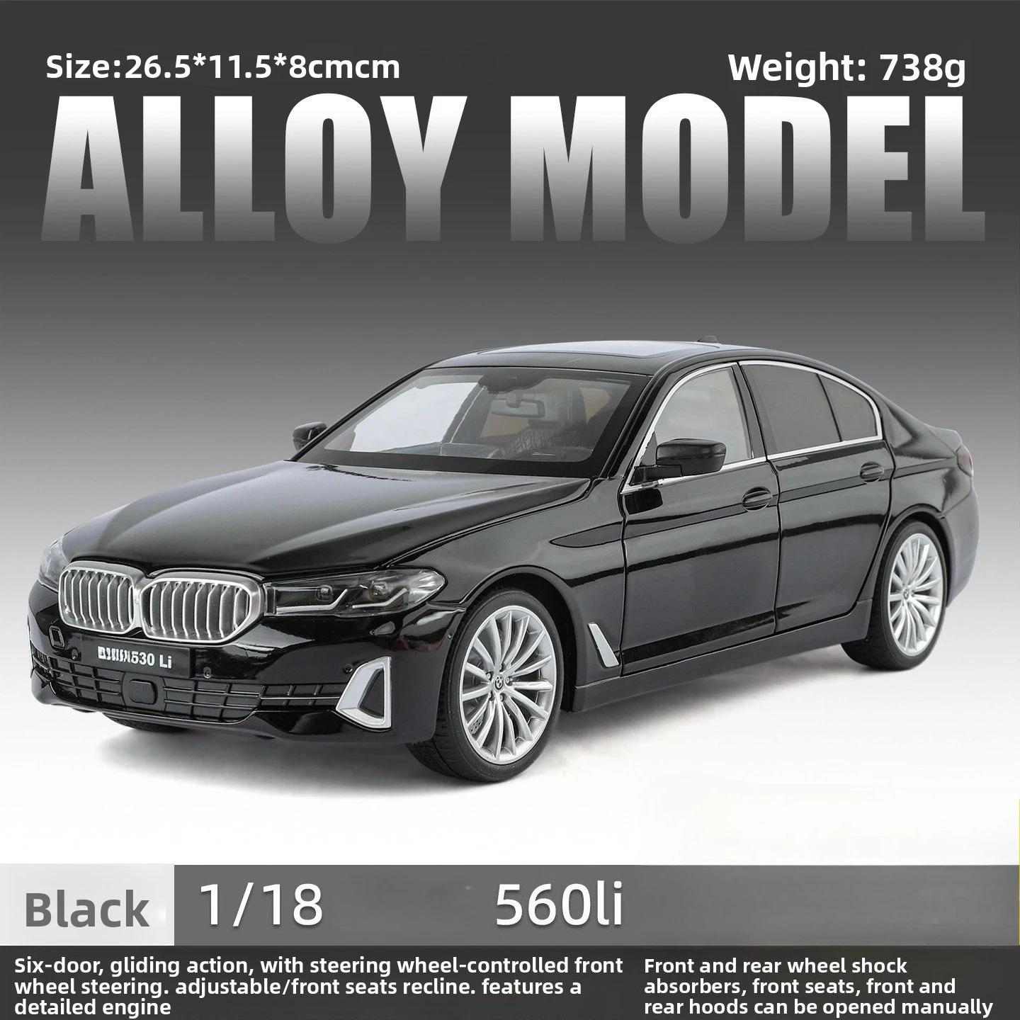 

1:18 530 Li Luxury Limousine Alloy Diecast Metal Model Simulation Sound & Light Children Toy Collect Hobby Model Boys Toys Gift чорний