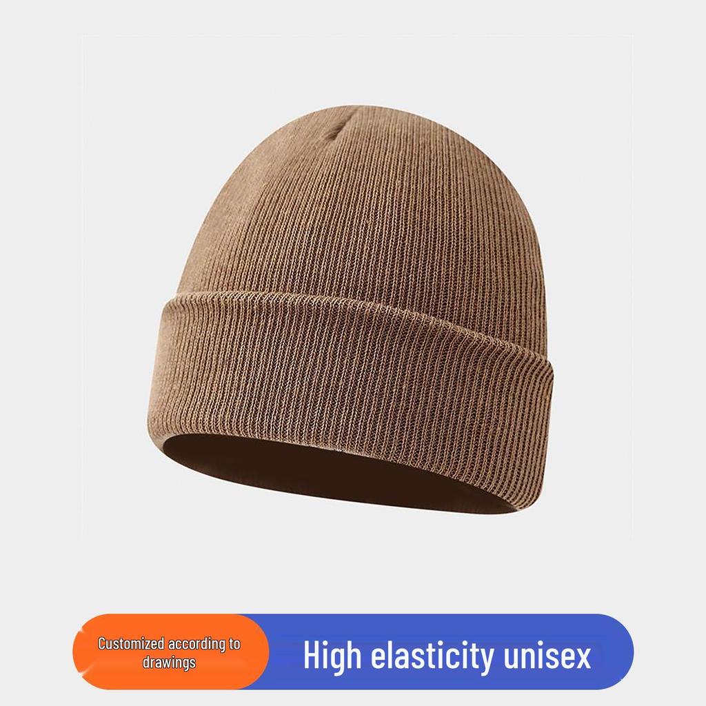 Personalized Logo Winter Beanie - Custom Embroidery Knit Hat, Warm Autumn Gift, Solid Color