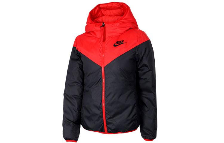 Nike Down Jackets Women s Red Hooded Moderate Reversible 939439-657 M