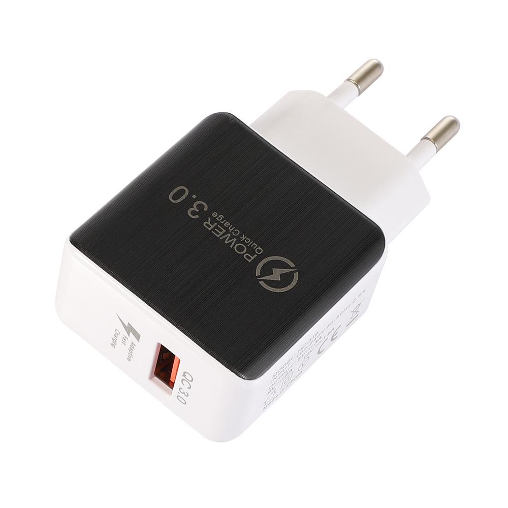 3A QC3.0 Fast Charger: 5V/9V/12V Mobile Phone Travel Charging Head