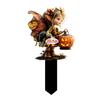 Halloween Fairy Garden Stake, 2D Acrylic Pumpkin House Sign Decoration, Holiday Party Fairy Garden Accessories for Outdoor Yard Lawn Pathway