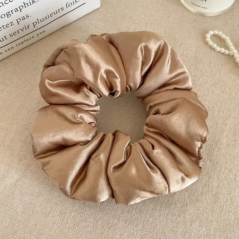 Pillow Sleep Headband Elastic Ponytail Scrunchie for Women Hair Accessories Girls Soft Solid Satin Filled Cotton Big Bands