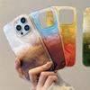 Gradient Rendering Large Hole Vortex for Apple Phone Protective Case Huaqiangbei for Apple 16pro Tin Foil Phone Case Minimalist