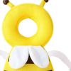 Baby Head Protector with Chest Strap Cute Wear Pad for Kids Home Living Room Yellow and Flannel