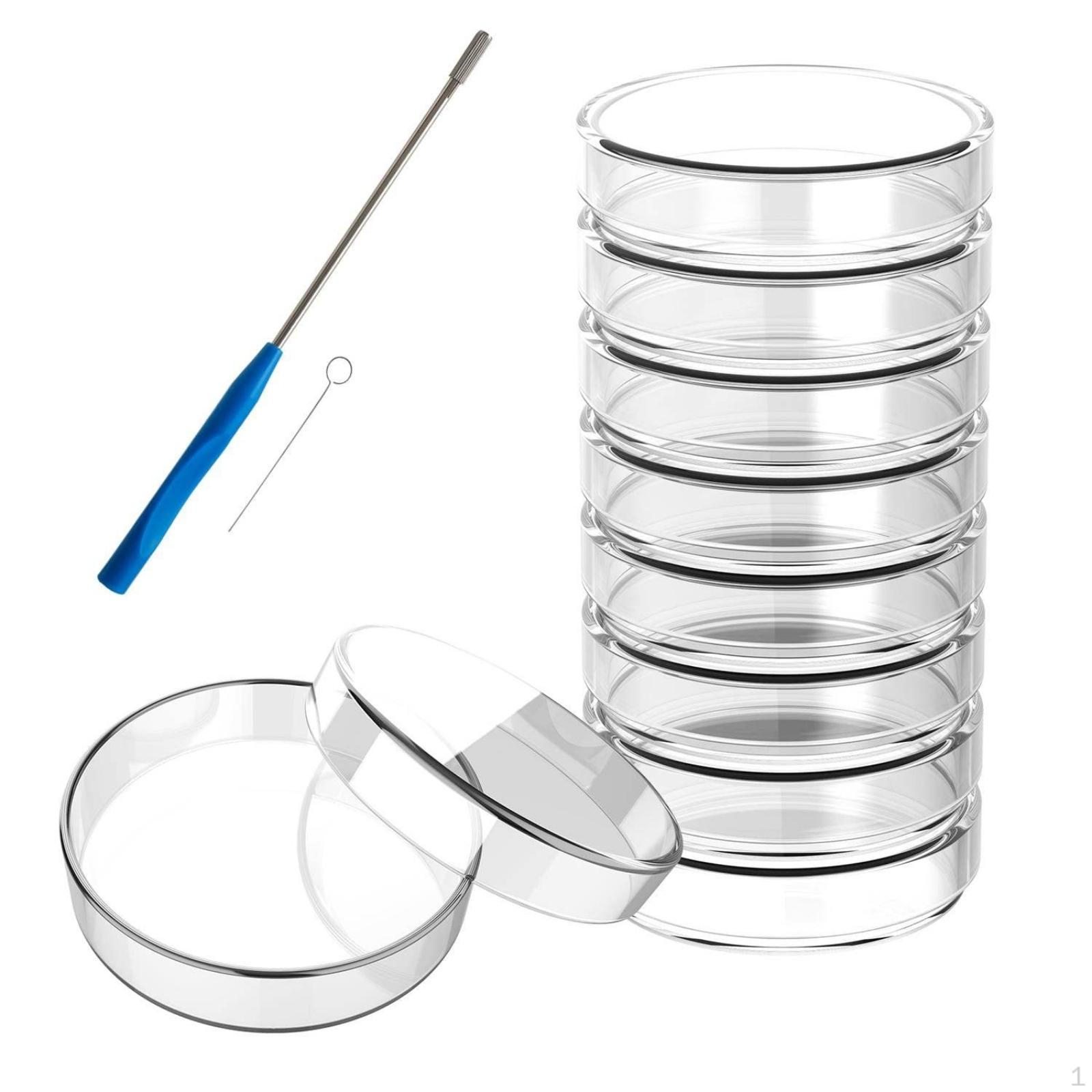 10 kusů skleněná Petriho miska s víčkem Žáruvzdorné sklo 60MM Inoculating white