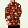 Men's Christmas Print Zip-Up Sweatshirt, Long Sleeve Loose Fit Casual Fall Winter Top, Multiple Colors and Sizes