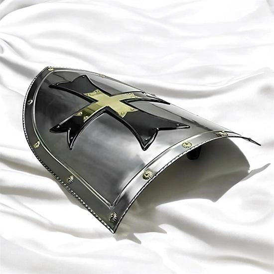 

71.12cm Medieval Crusader Knight Shield Templar Cross Ready for Battle Replica Steel and Brass Decor LARP,