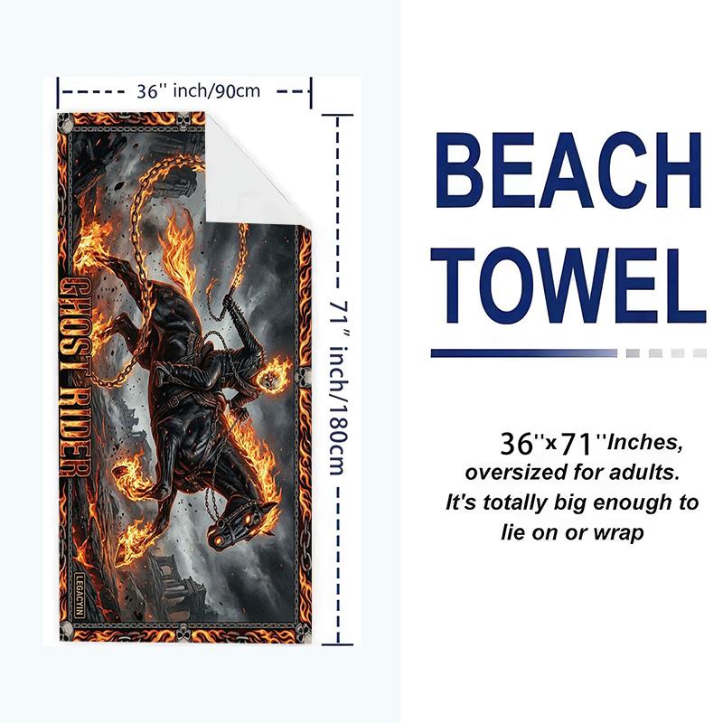 Horseman of Hell Print Beach Towel, Large Soft Quick Dry Towel for Beach Camping Swimming