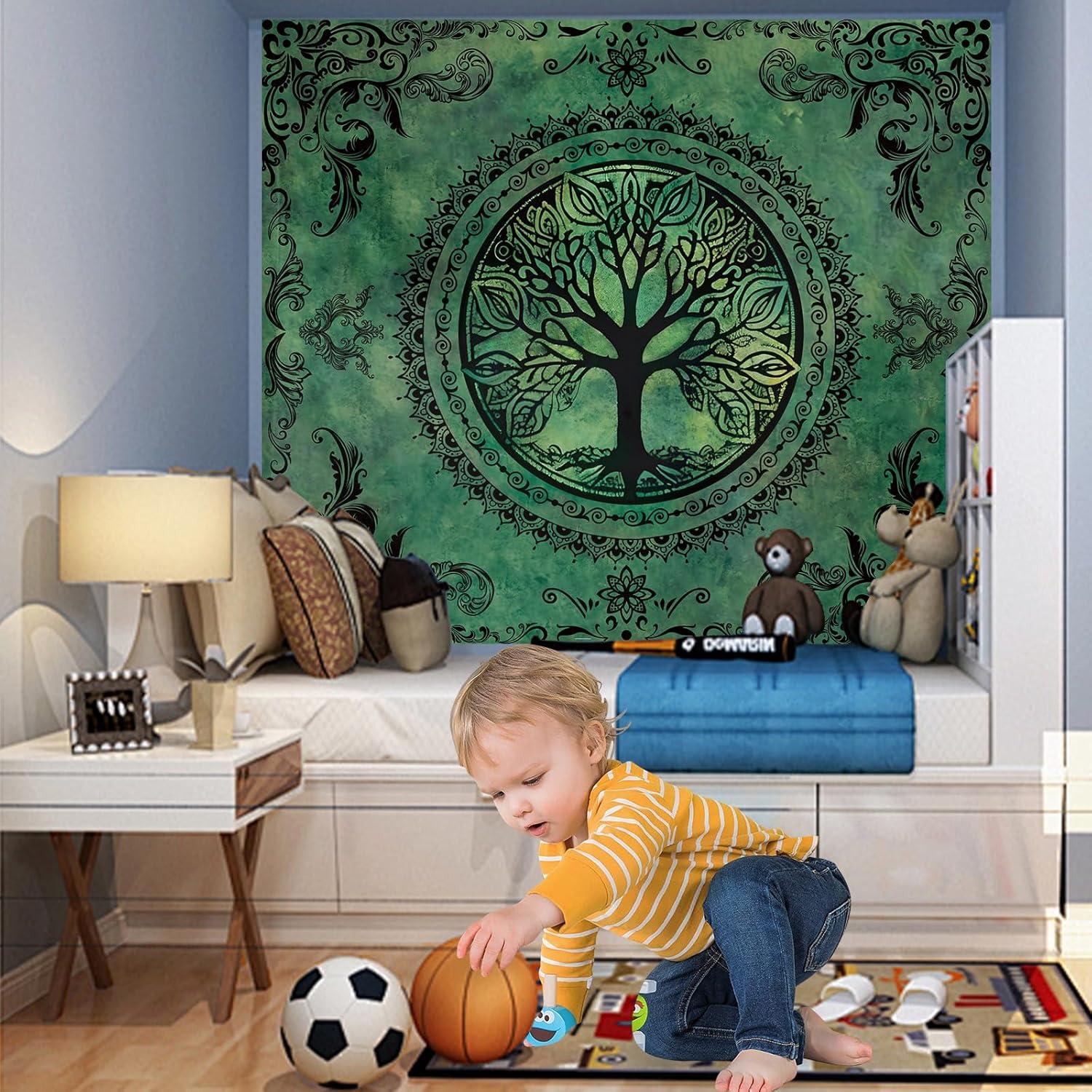 

VIKAMA Fantasy Forest Tapestry Bedroom Nordic Style Starry Sky Tree Tree Of Life Pattern Soft Tapestry Wall Decoration 60X90CM(2X3FT