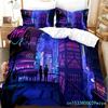 3D Print New York City Nachtzicht Beddengoed Set Dekbedovertrek Bedset Dekbedovertrek Kussensloop Dekbed King Queen Size Jongens Volwassene