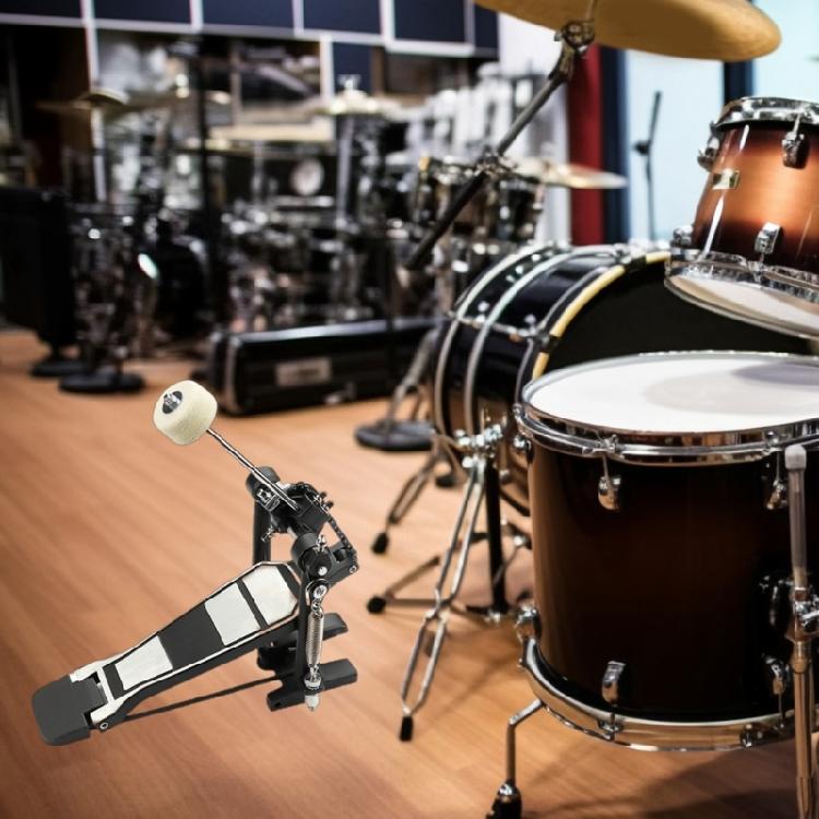 Single Bass Drum Pedal with Felt Beater Stick & Drum Key Kick Drum Pedals for Beginner & Professional Drummers Enduring
