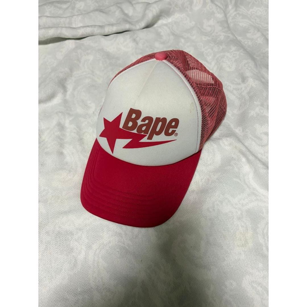 Used A BATHING APE mesh cap pink