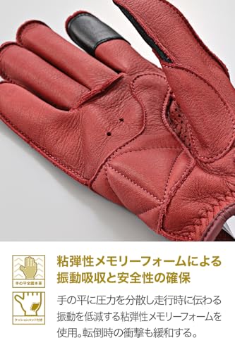 Daytona Motorcycle Gloves, Summer, Winter, Autumn, Spring, Leather (Cowhide), Made in Japan, Smartphone Compatible, Reinforced Pads, Externally Stitch