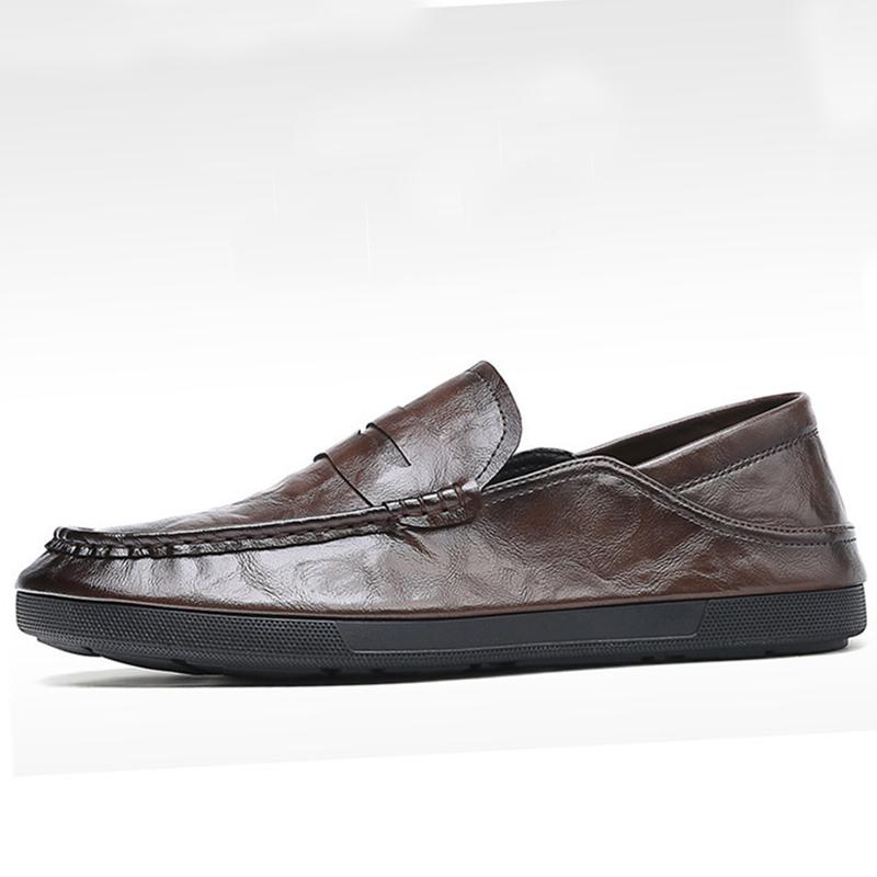 Fashion Business Mens Brogues Shoes Soft Flat Casual Male Footwear Black Brown