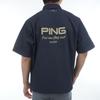 Ping Apparel Men's Short Sleeve Full-Zip Shirt (All-Way Stretch, Moisture-Wicking, Quick-Drying) / Golf / 621-5111301 120_Navy L