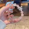 Natürliches rosa Kristall-Geisterarmband mit Muschelperlen, ein Glücksbringer für Glück und Wohlstand, ein märchenhaftes Armband als Geschenk