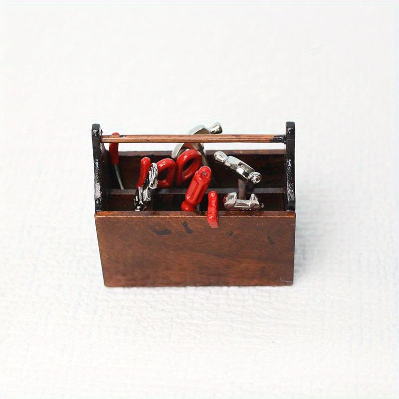 9pcs 1:12 Dollhouse Miniature Toolbox Handmade Mini Tools Sets Model Furniture Accessories For Doll House Decor Kids Toys DIY