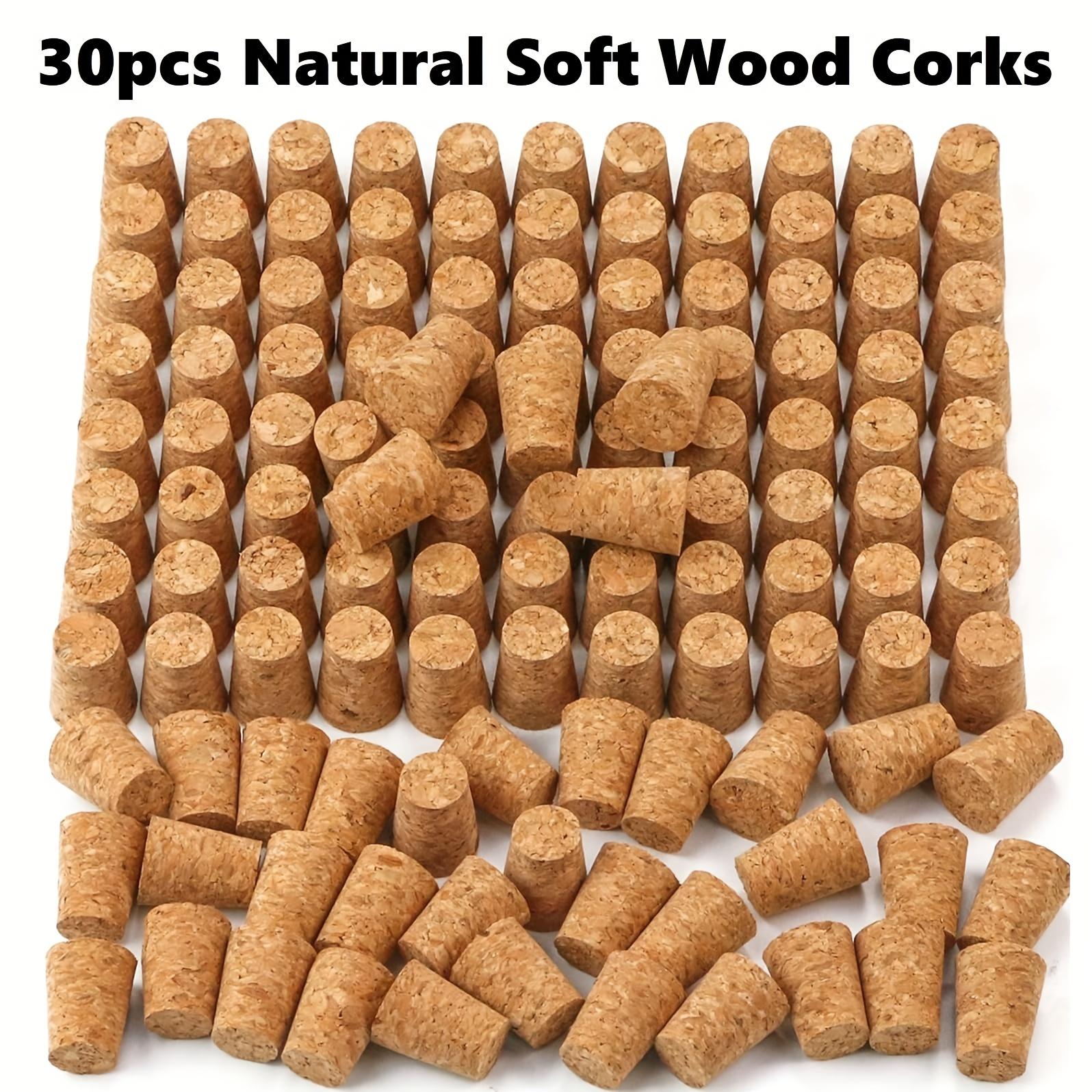 

30pcs 22*17*35mm Conical Glass Bottle Stopper Home Brew Wine Jar Plug Beer Bottle Oak Cork Pudding Container Wood Lid Bottl Cap